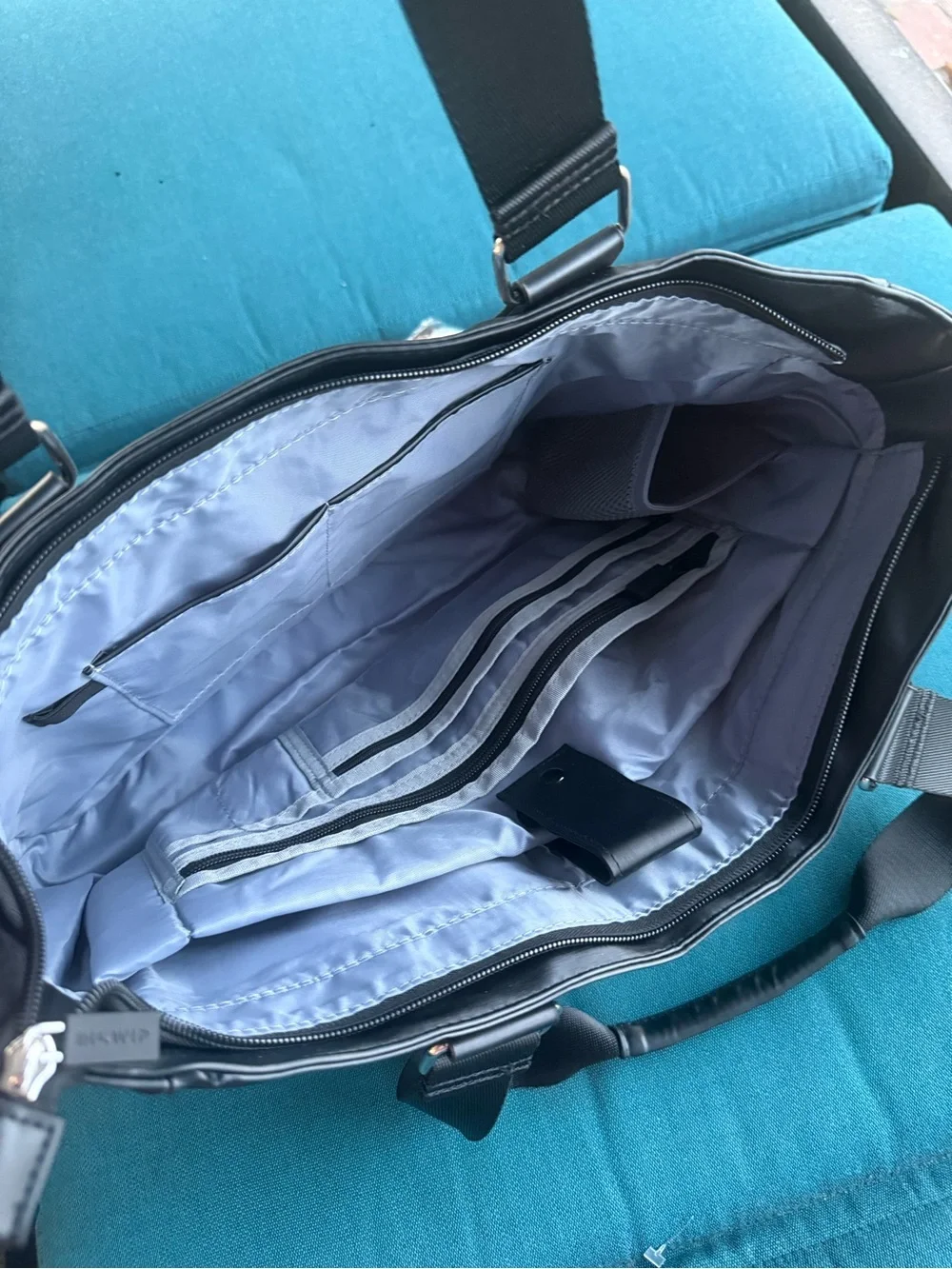 IHKWIP Cargo Catchall Tote with Two Crossbody Straps Metallic Black